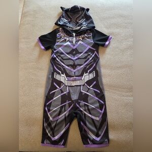 Marvel Black Panther boys' hooded union suit pajama size XS 4/5  Avengers